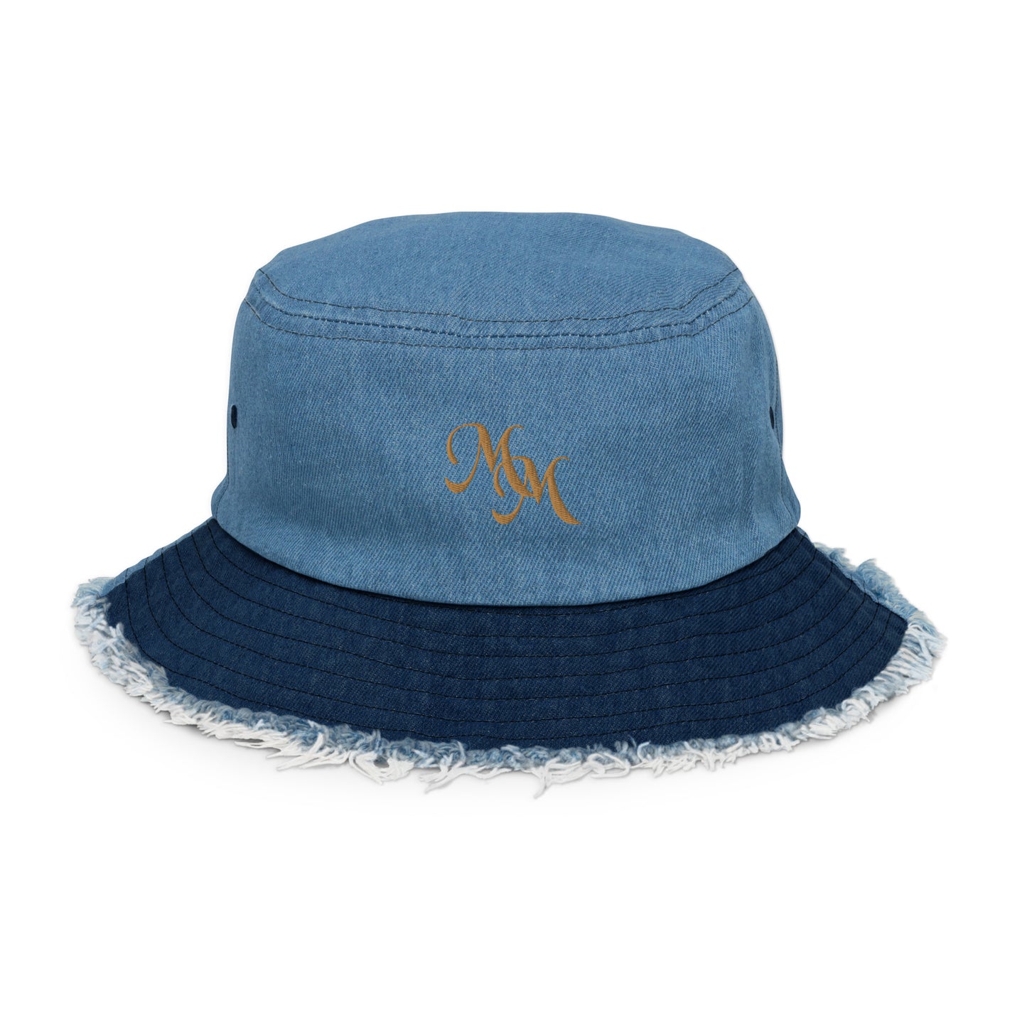 Marlon Miguel Signature Distressed denim bucket hat